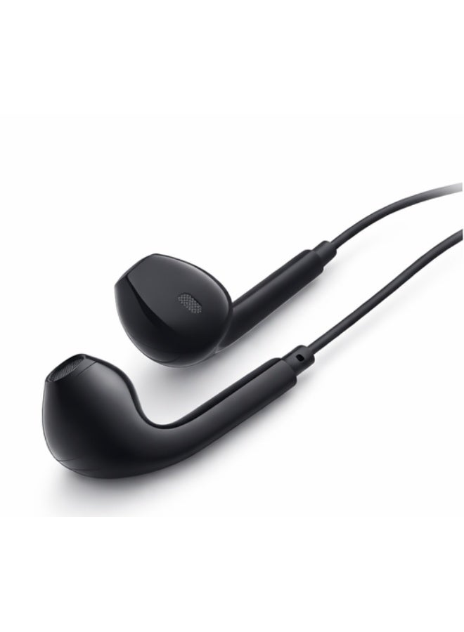 CLEF Wired Earphones with Microphone, High Fidelity Stereo Sound, 3.5mm Plug & Play, Semi In-Ear Design for Music & Calls – Black - Image 2